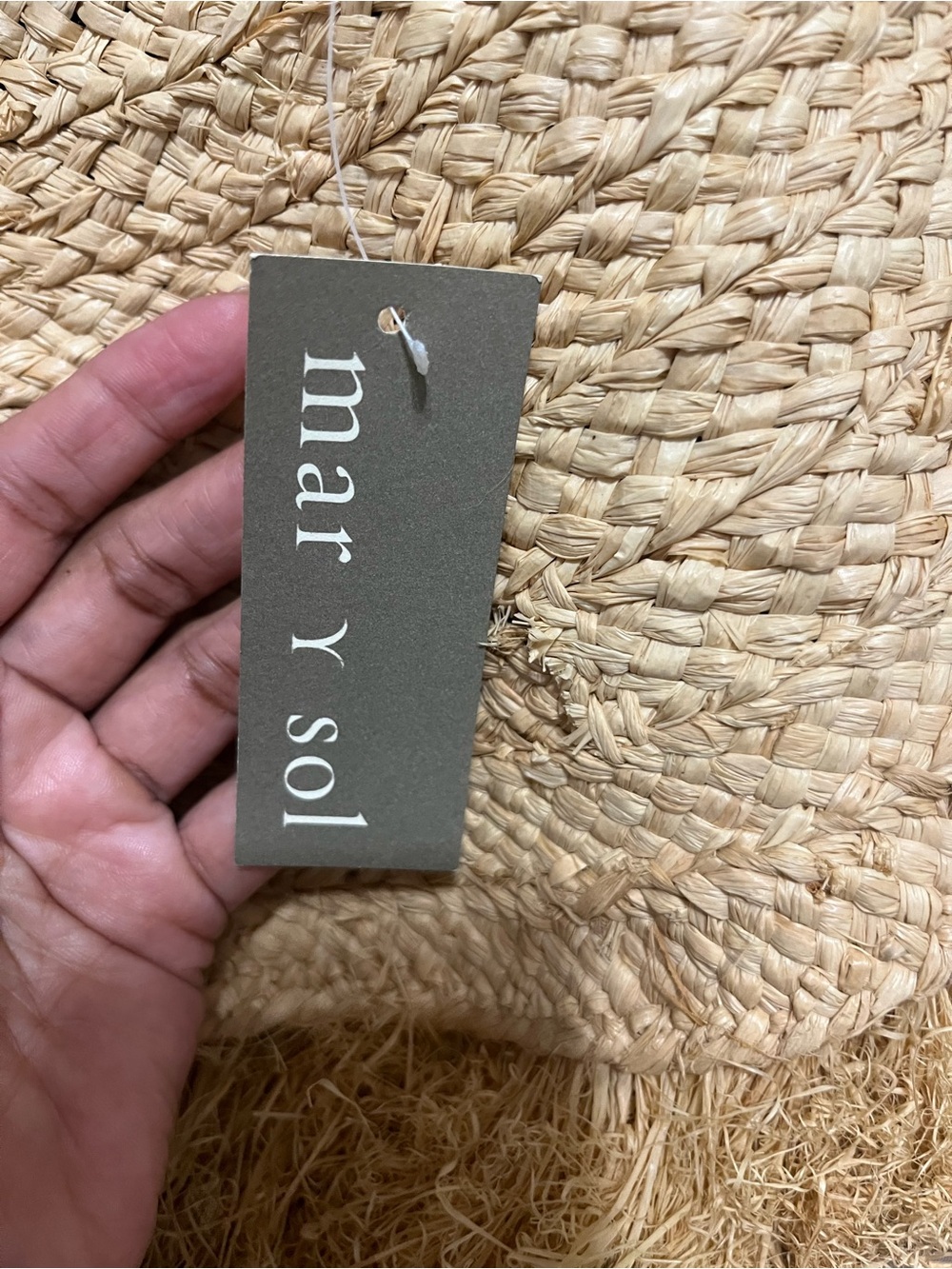 Frayed Brim Straw Sun Hat in Natural - Picture 2 of 3